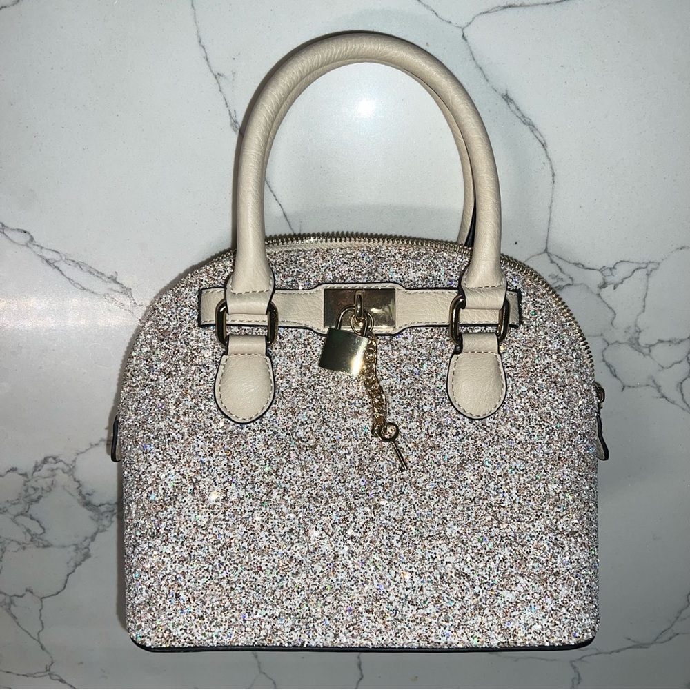Elegant Glitter ALDO Handbag with Gold Accents
